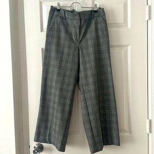 Loft Gray High-Waisted Wide-Leg Work Pants